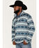Image #2 - Ariat Men's Wesley Southwestern Print 1/4 Button Fleece Pullover , Grey, hi-res
