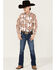 Image #2 - Rock & Roll Denim Boys' Southwestern Print Long Sleeve Pearl Snap Stretch Western Shirt, Natural, hi-res