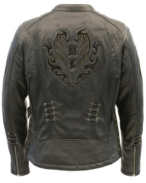 Image #3 - Milwaukee Leather Women's Lightweight Scuba Racer  Leather Jacket, Black, hi-res