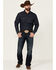 Blue Ranchwear Men's Heavyweight Dark Wash Denim Snap Western Shirt , Dark Blue, hi-res