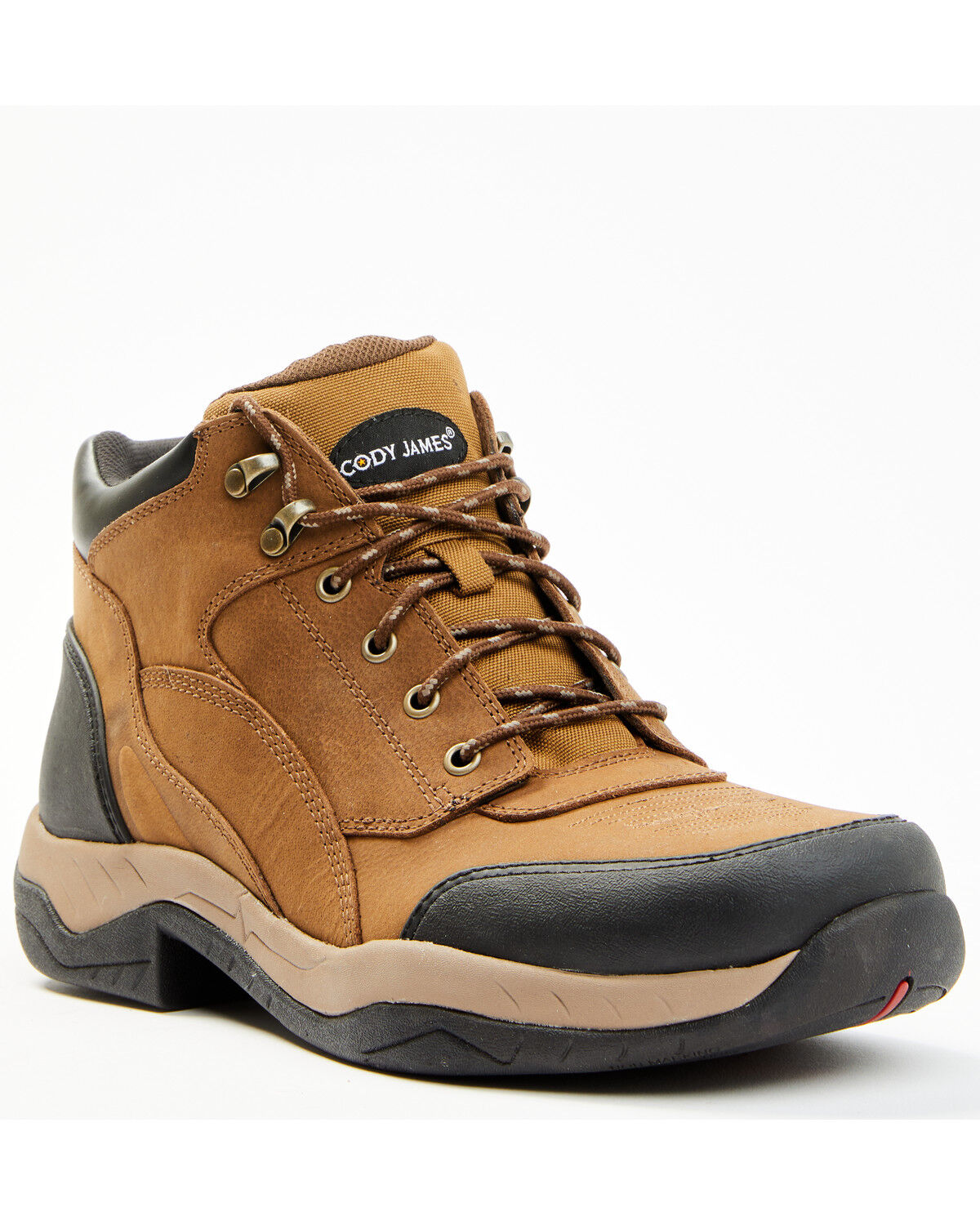 Image #1 - Cody James Men's Endurance Soft Song Shin Buff Lace-Up Work Boots - Soft Toe, Tan, hi-res
