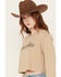 Image #2 - Wrangler Women's Logo Long Sleeve Graphic Cropped Tee, Oatmeal, hi-res