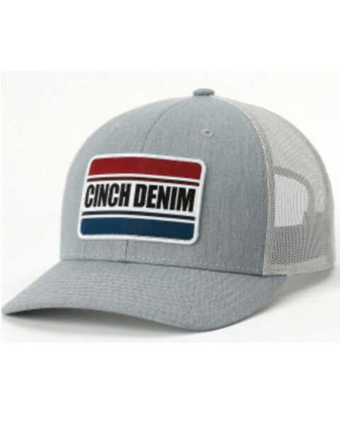 Image #1 - Cinch Men's Denim Logo Patch Ball Cap, Grey, hi-res