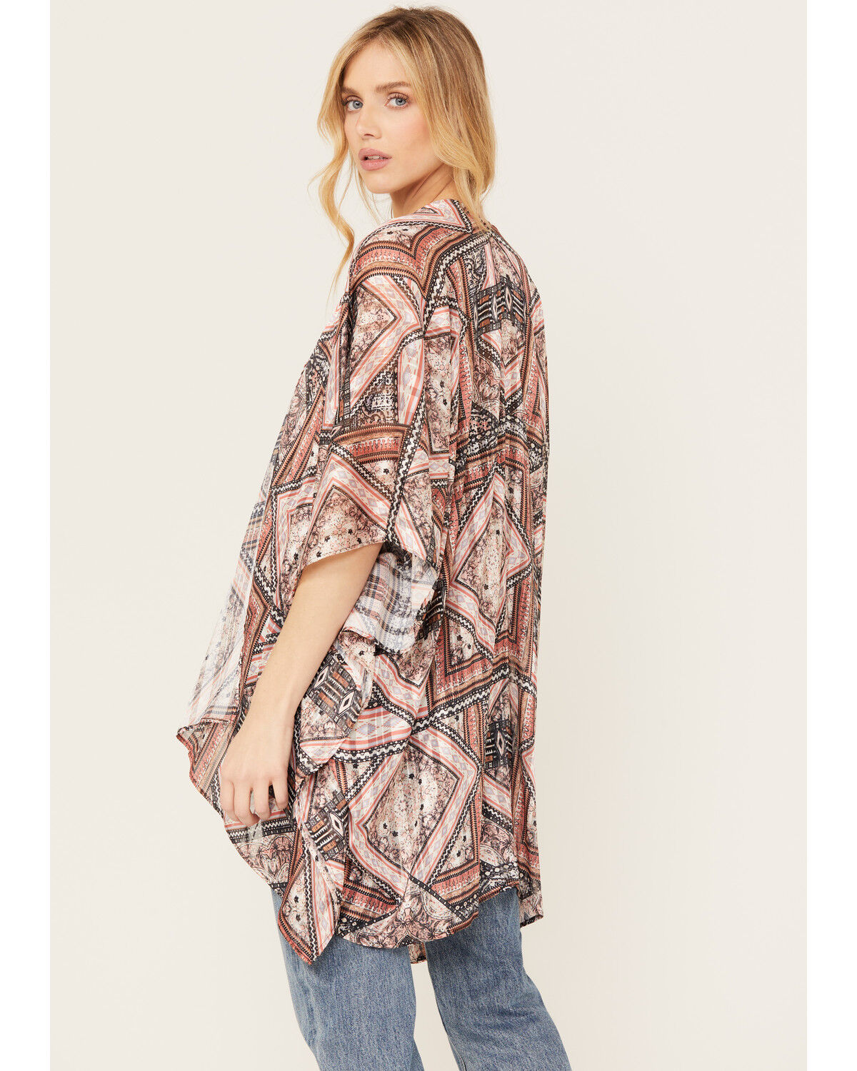 Image #3 - Shyanne Women's Pec Printed Bohemian Cami / Kimono Set, Pecan, hi-res