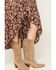 Image #2 - Shyanne Women's Dunham Floral Print High-Low Ruffle Hem Midi Skirt, Cognac, hi-res