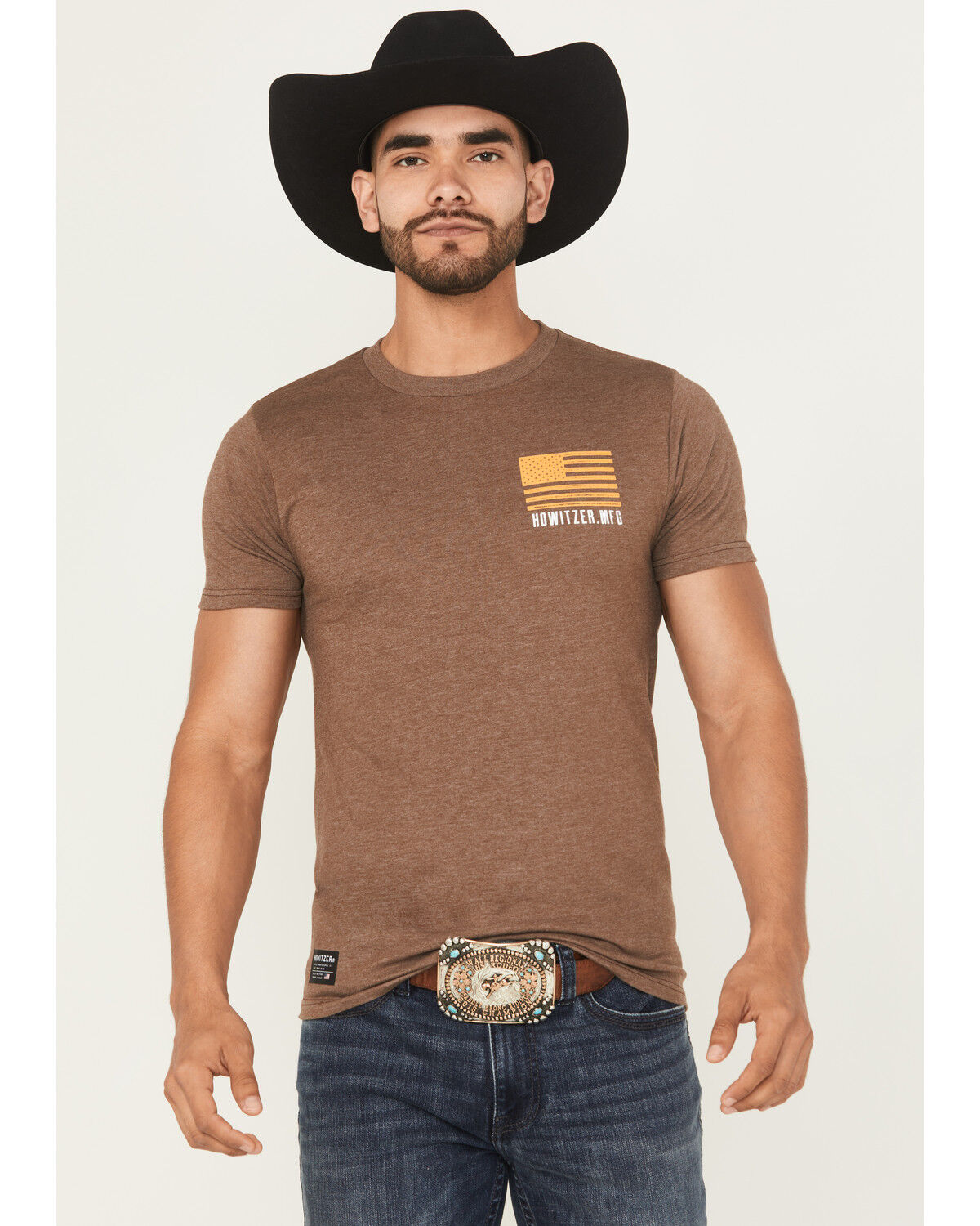 Image #2 - Howitzer Men's Don't Tread on Me Short Sleeve Graphic T-Shirt, Brown, hi-res