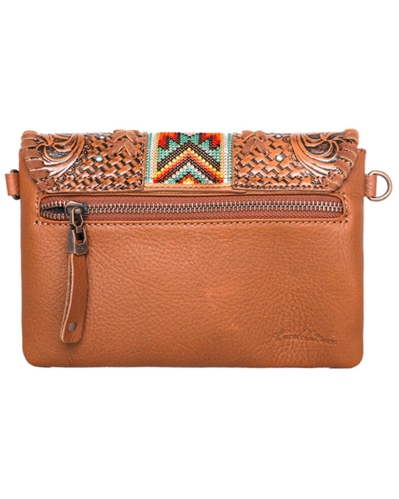 Montana West Women's Floral Tooled Southwestern Clutch, Brown, hi-res