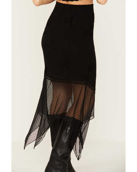 Image #4 - Wild Moss Women's Jacquard Lace Skirt , Black, hi-res
