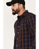 Image #2 - Resistol Men's Englewood Plaid Button Down Western Shirt, Navy, hi-res