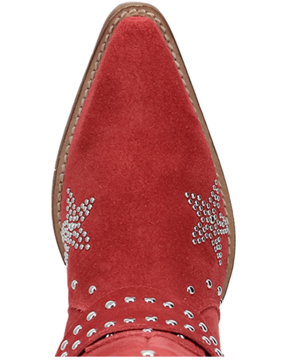Image #6 - Dingo Women's Lucky Stars Embellished Suede Tall Western Boots - Round Toe, Red, hi-res