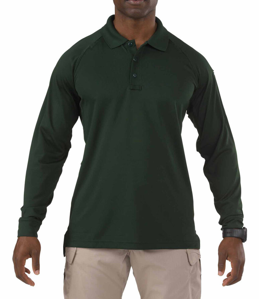 5.11 Tactical Performance Long Sleeve Polo, Green, hi-res
