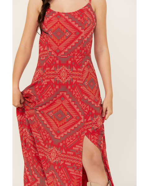 Image #3 - Wrangler Women's Southwestern Geo Print Sleeveless Maxi Dress, Red, hi-res