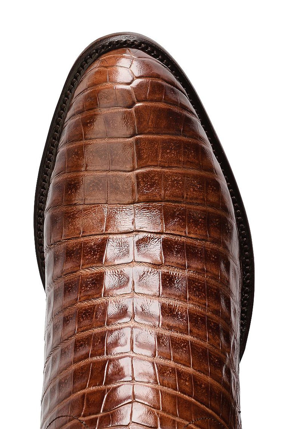 Image #6 - Lucchese Handmade 1883 Caiman Belly Cowboy Boots - Medium Toe, Sienna, hi-res