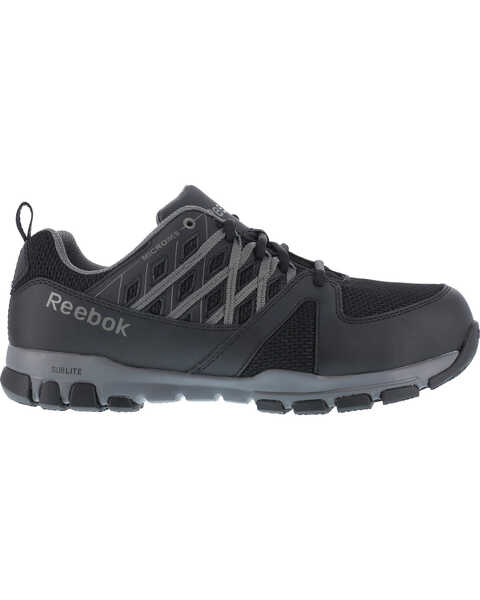 Reebok Men's Leather with MicroWeb Athletic Oxfords - Steel Toe, Black, hi-res