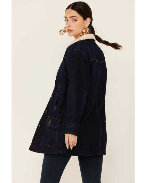 Lee Women's Oversized Denim Jacket, Dark Blue, hi-res