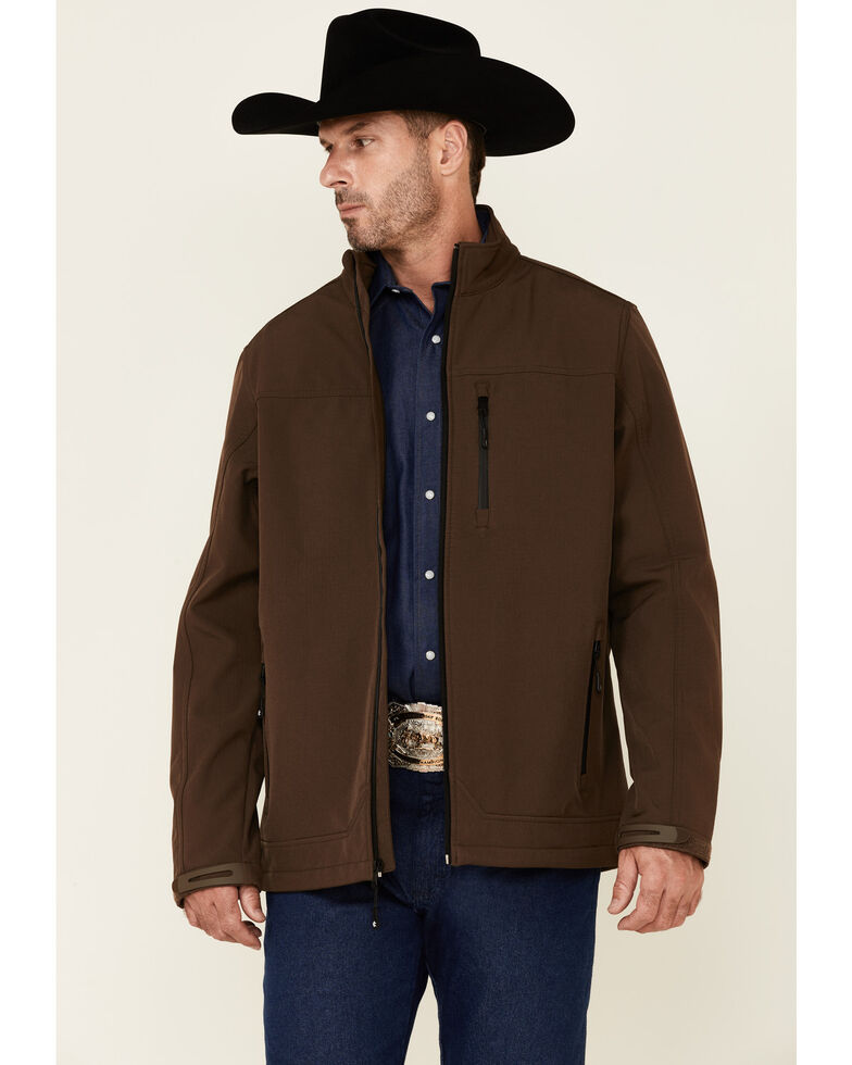 Cody James Core Men's Solid Brown Steamboat Zip-Front Bonded Jacket , Brown, hi-res