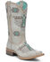 Image #1 - Corral Girls' Embroidered Western Boots - Square Toe, White, hi-res