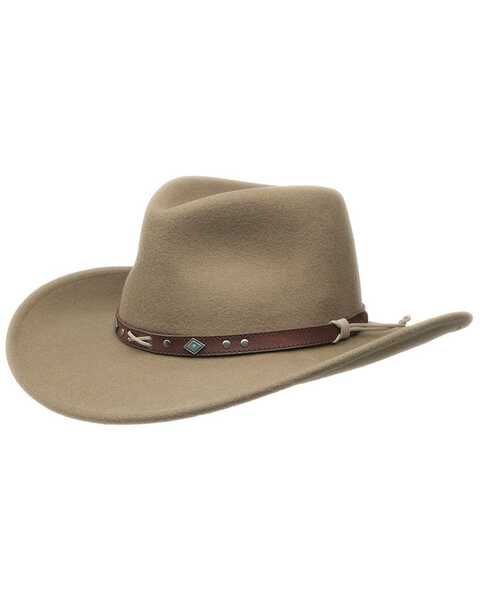 Black Creek Men's Putty Crushable Felt Western Fashion Hat, Putty, hi-res