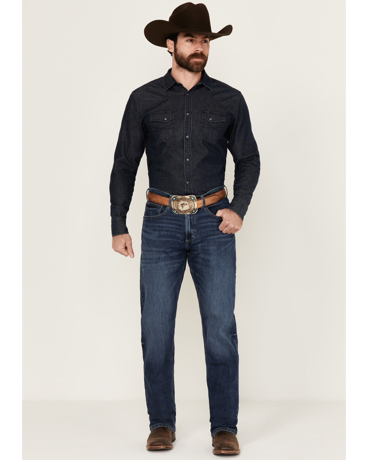 Image #1 - Wrangler 20X Men's Warren Medium Wash Slim Straight Stretch Denim Jeans, Medium Wash, hi-res