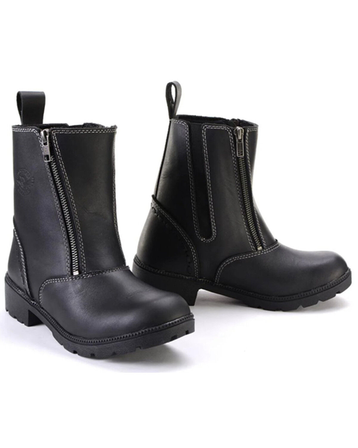 Image #1 - Milwaukee Leather Women's Dual Zipper Motorcycle Boots - Round Toe, Black, hi-res