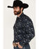 Image #2 - Wrangler Retro Men's Premium Paisley Print Long Sleeve Snap Western Shirt, Navy, hi-res