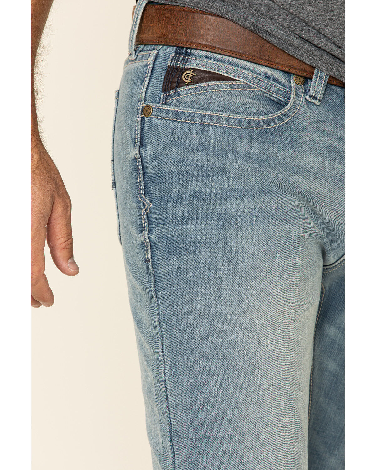 Image #3 - Cody James Core Men's Crupper Light Wash Performance Stretch Slim Bootcut Jeans, , hi-res