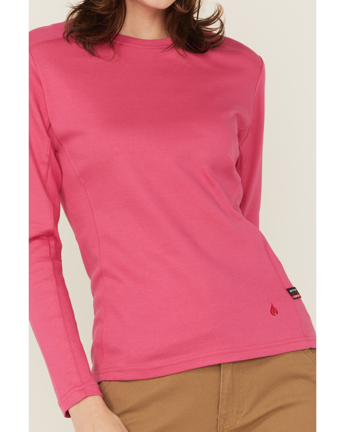 Image #3 - Forge Workwear Women's FR Solid Long Sleeve Work Shirt, Pink, hi-res
