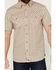 Image #3 - Moonshine Spirit Men's Spurs Floral Striped Short Sleeve Snap Western Shirt , Cream, hi-res