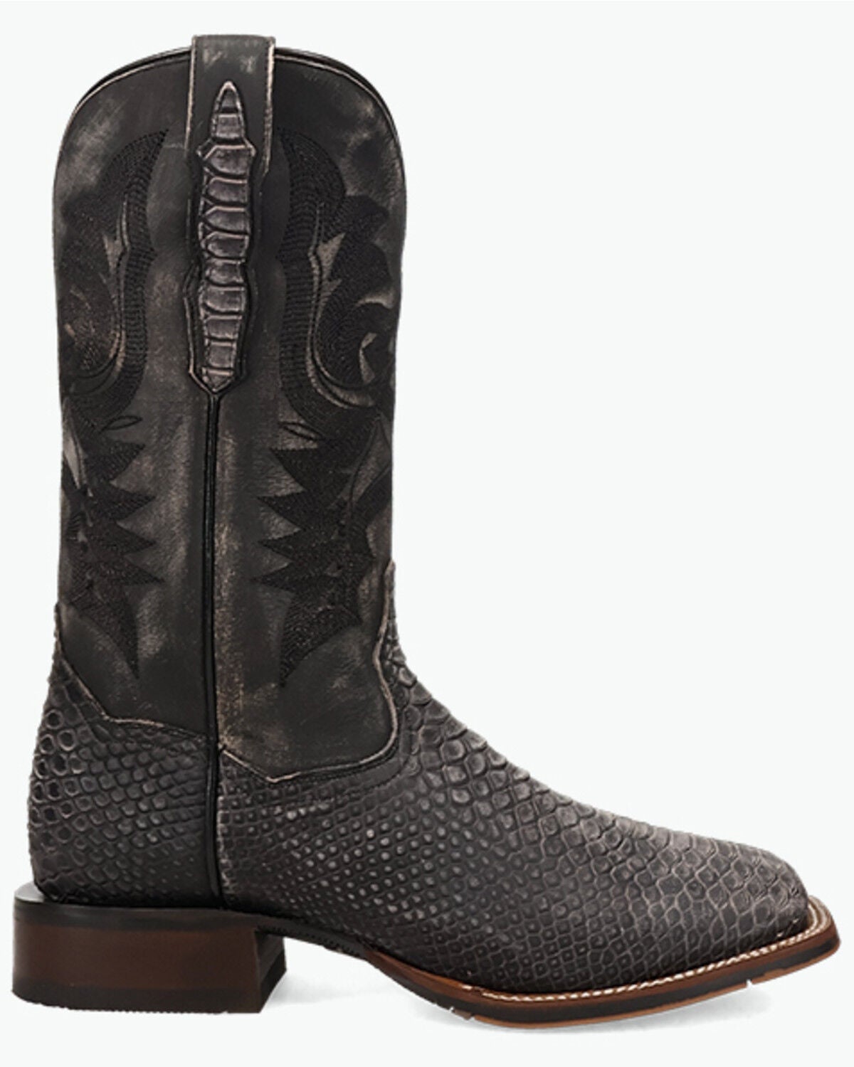 Image #2 - Dan Post Men's Boot Barn Exclusive Python Print Western Boots - Broad Square Toe, Black, hi-res