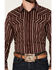 Image #3 - Cody James Men's Hansen Vertical Striped Wallpaper Print Long Sleeve Snap Western Shirt, Burgundy, hi-res