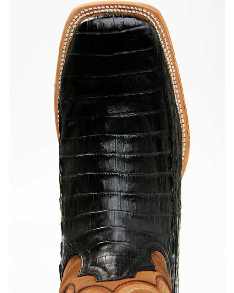 Image #6 - Tanner Mark Men's Exotic Caiman Belly Western Boots - Broad Square Toe, Black, hi-res