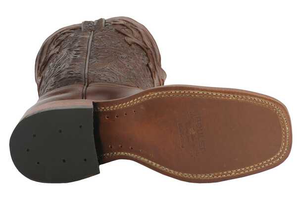 Boulet Women's Hand Tooled Ranger Western Boots - Square Toe, Chestnut, hi-res