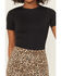Image #3 - Good American Women's Scuba Solid Short Sleeve Bodysuit, Black, hi-res