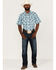 Image #2 - Wrangler Men's Plaid Print Short Sleeve Snap Western Shirt , Blue, hi-res