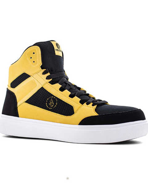 Volcom Men's Evolve Skate Inspired High Top Work Shoes - Composite Toe, Black, hi-res