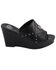 Image #3 - Milwaukee Leather Women's Crossover Open Toe Wedge Sandals, Black, hi-res