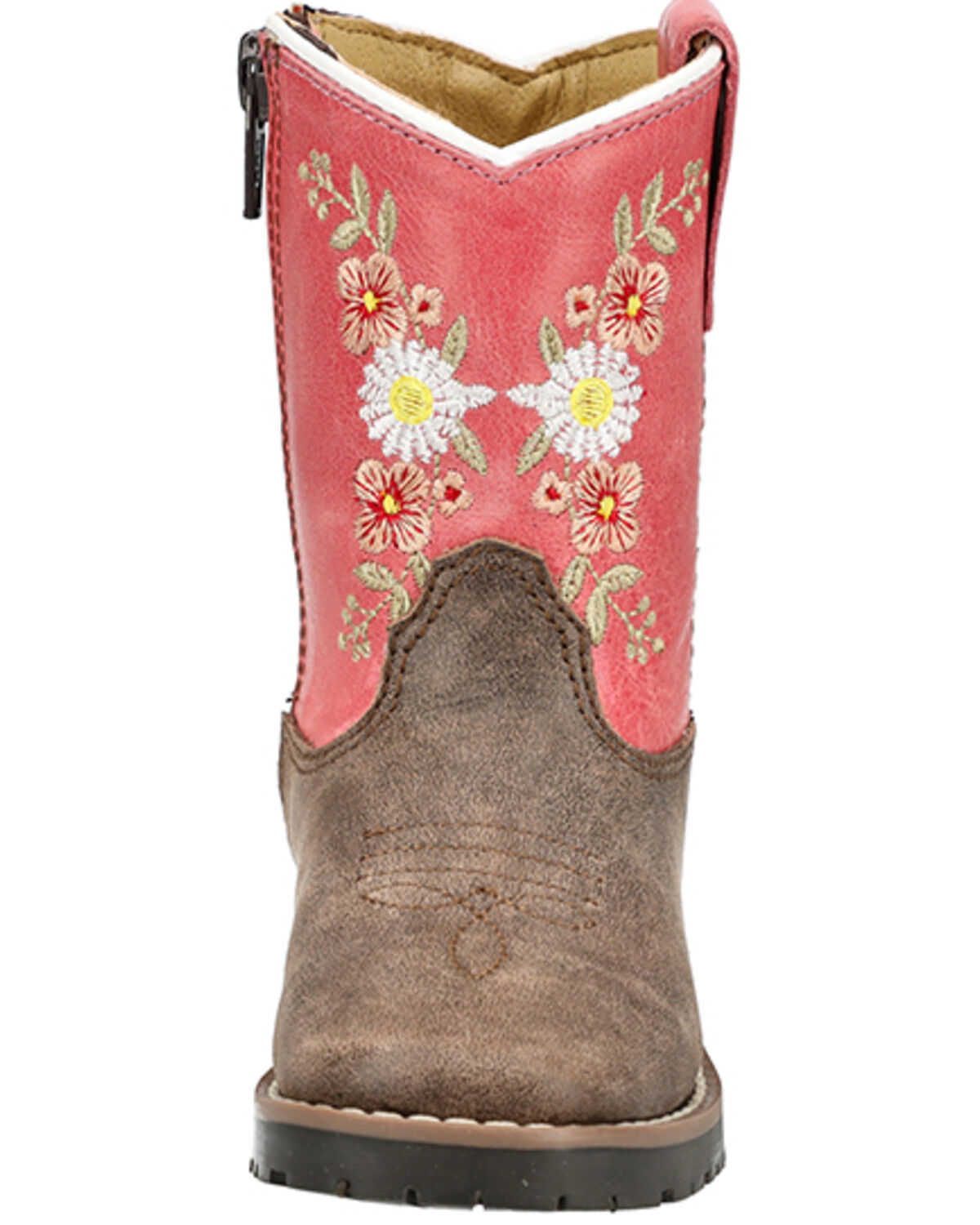 Image #3 - Smoky Mountain Toddler Girls' Autry Western Boots - Broad Square Toe, Chocolate, hi-res