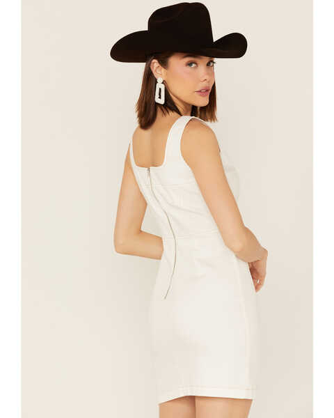 Sadie & Sage Women's Afton Denim Sleeveless Mini Dress, Off White, hi-res
