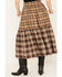 Image #5 - Miss Me Women's Plaid Print Tiered Midi Skirt , Brown, hi-res