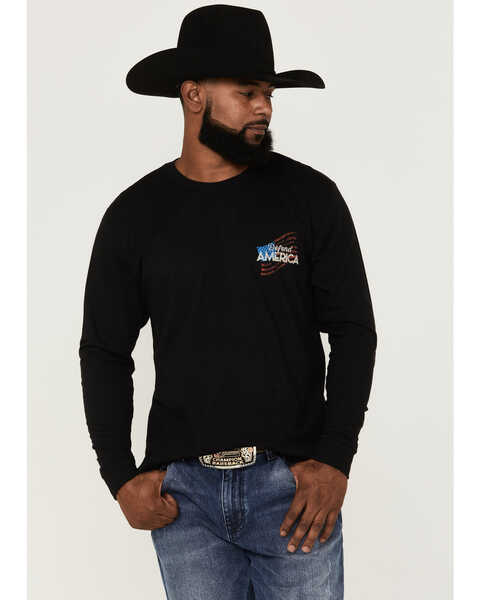 Image #1 - Cody James Men's Defend America Graphic T-Shirt , Black, hi-res