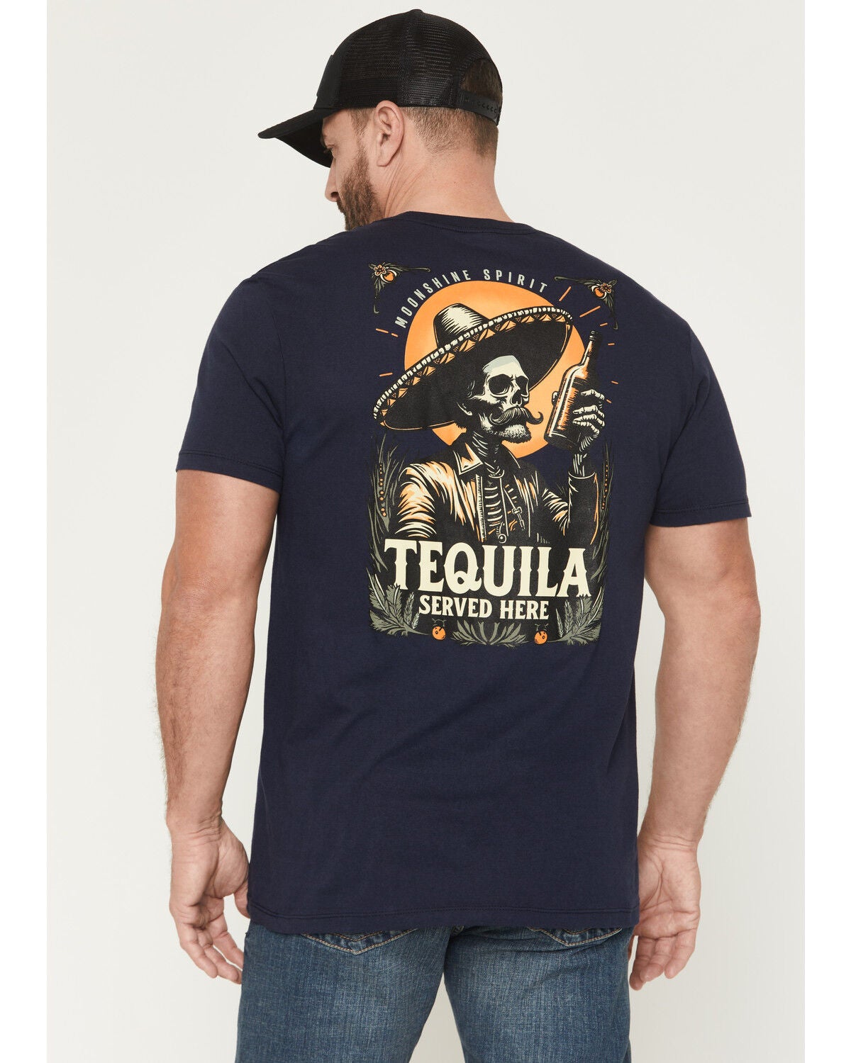 Image #1 - Moonshine Spirit&reg; Men's Tequila Served Here Short Sleeve Graphic T-Shirt, Navy, hi-res