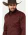 Image #2 - Rough Stock by Panhandle Men's Bandana Paisley Print Long Sleeve Snap Stretch Western Shirt, Burgundy, hi-res