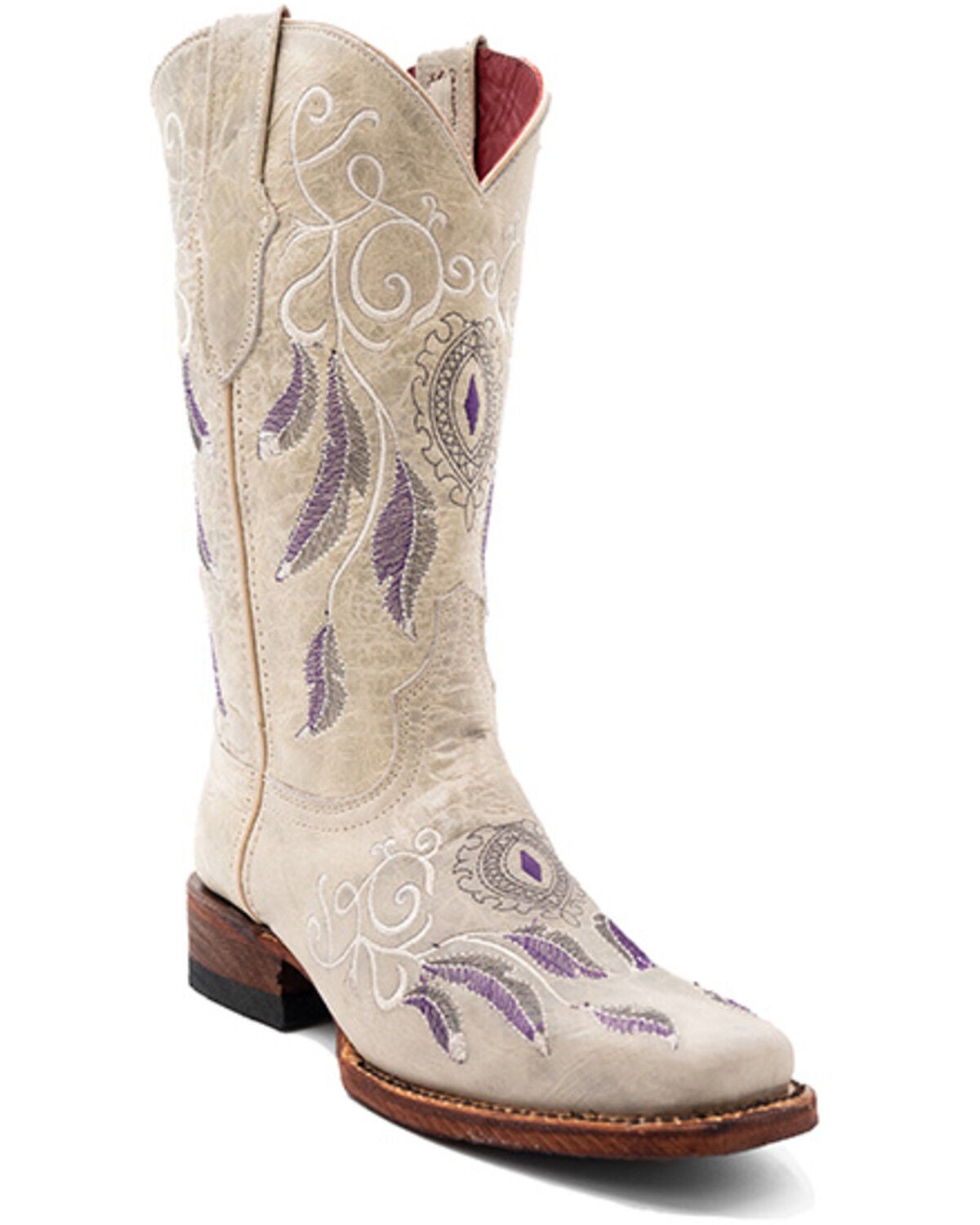 Ferrini Women's Dreamer Western Boots - Square Toe, Cream, hi-res