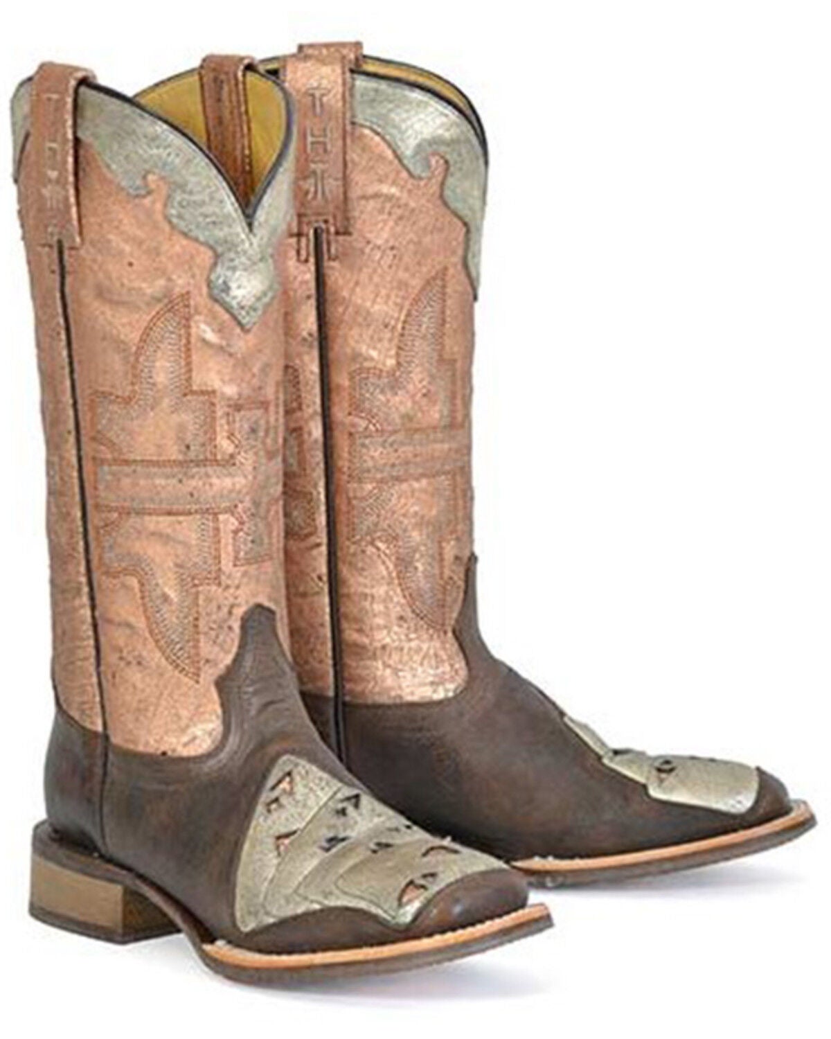 Tin Haul Women's Four Of A Kind Western Boots - Broad Square Toe, Brown, hi-res