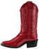 Old West Girls' Leather Western Boots - Pointed Toe, Red, hi-res