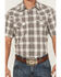 Image #3 - Gibson Trading Co Men's Starlink Plaid Print Short Sleeve Snap Western Shirt, Grey, hi-res