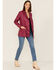 Image #2 - Mauritus Leather Women's Flora RF Leather Blazer, Magenta, hi-res