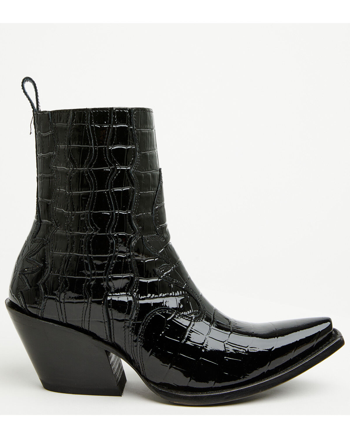 Image #2 - Ariat Women's Jade Crocodile Print Western Booties - Snip Toe, Black, hi-res