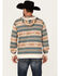 Image #4 - Rock & Roll Denim Men's Southwestern Print Hooded Sweatshirt, Tan, hi-res