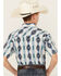 Image #4 - Panhandle Boys' Southwestern Striped Print Short Sleeve Pearl Snap Western Shirt , Blue, hi-res